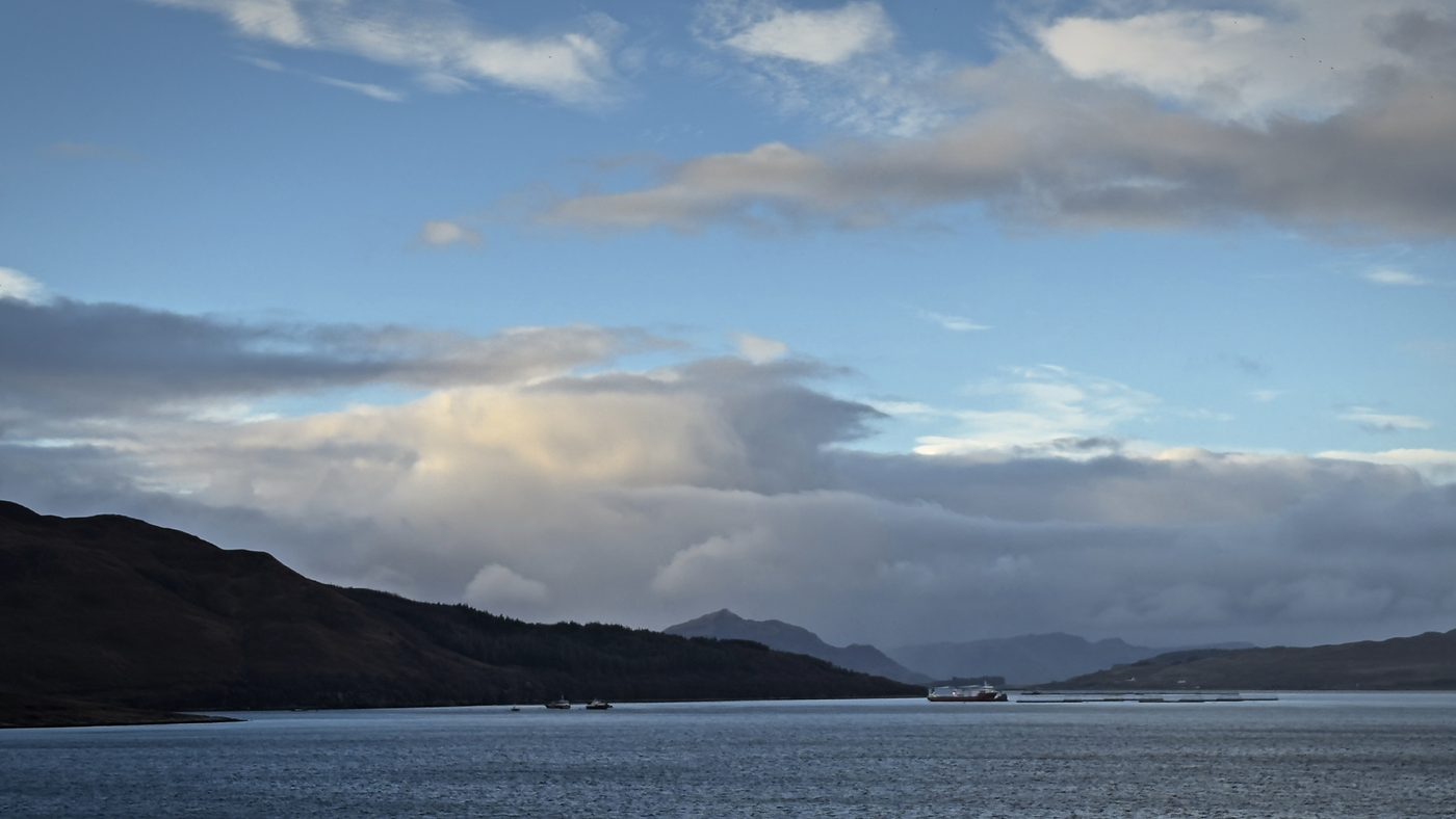 Cloudbank over a sea loch, Scottish Highlands