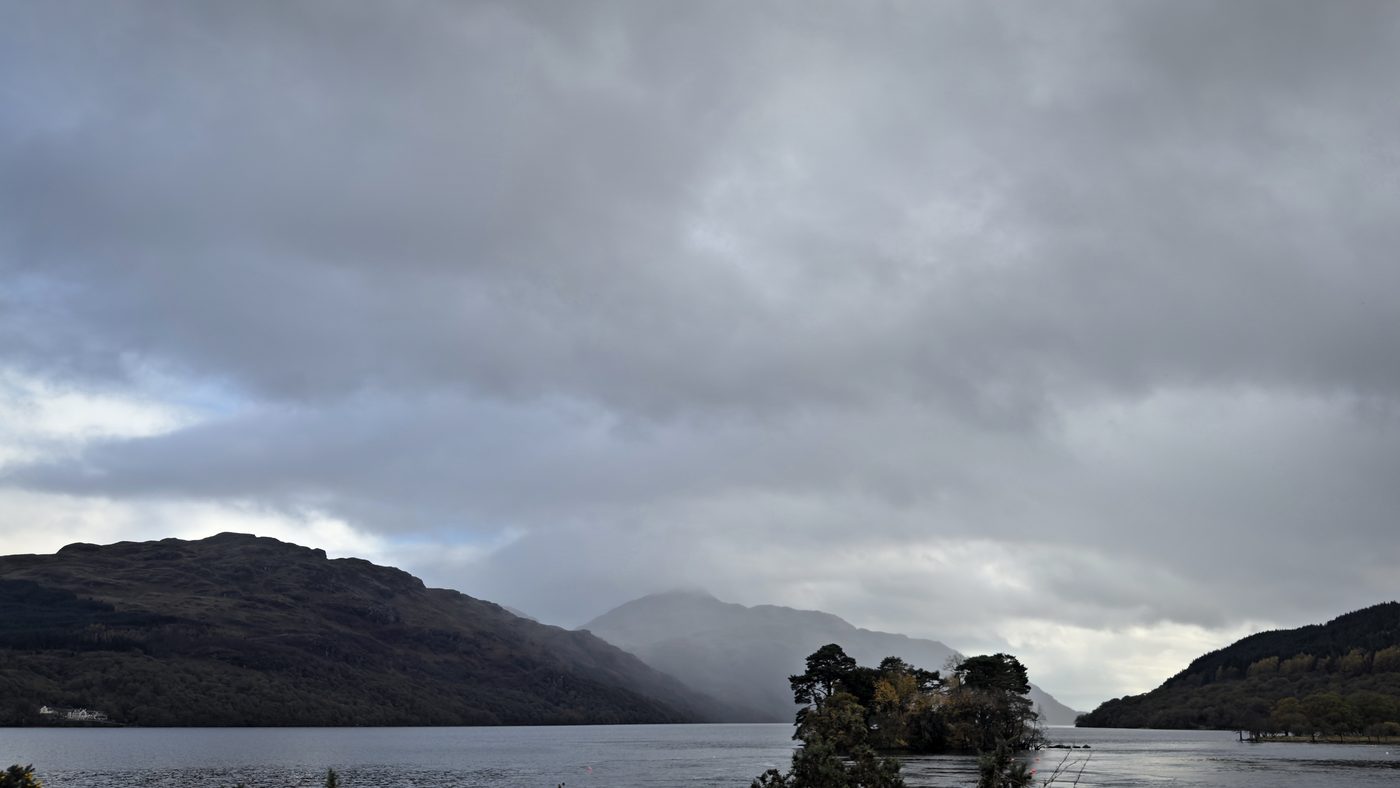 Rain moving down the loch, Scottish Highlands