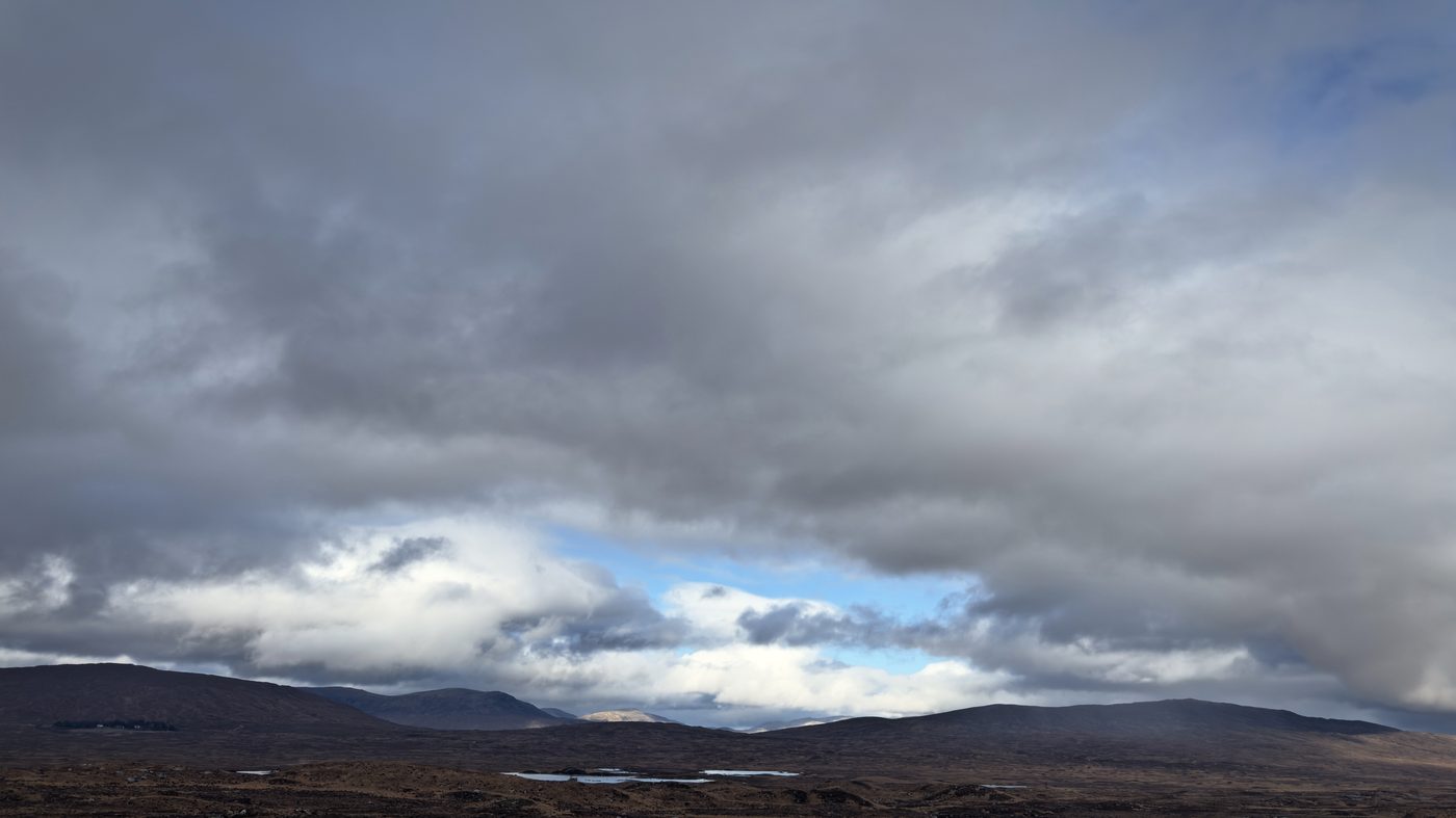 Storm over the moor, Scottish Highlands