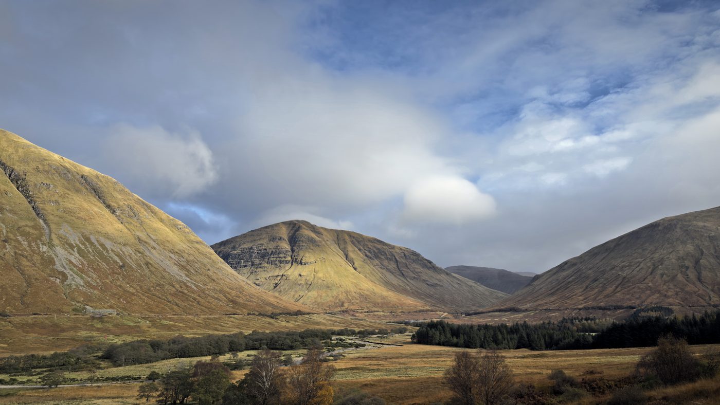 Two hills in autumn light, Scottish Highlands